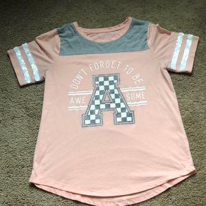 SO Top Girls Size 14/16 XL Pink Short Sleeves "Don't Forget to be Awesome"